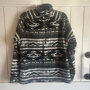Eddie Bauer Black and White Zip-Up Sweater
